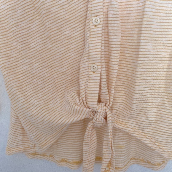 LOFT YELLOW STRIPED BUTTON DOWN SHIRT TIE SIZE XS - Picture 3 of 4